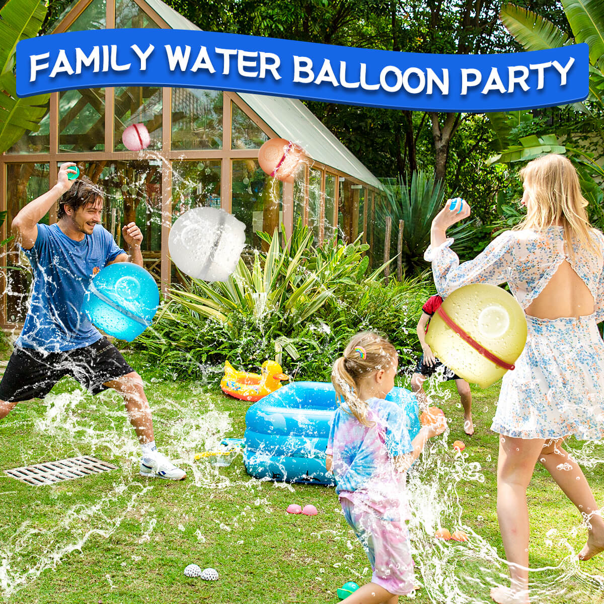 Hiliop Reusable Water Balloons Refillable Magnetic Water Balloons Self Sealing Quick Fill with Mesh Bag-Astronaut Series 8/12/16/32/48 pcs