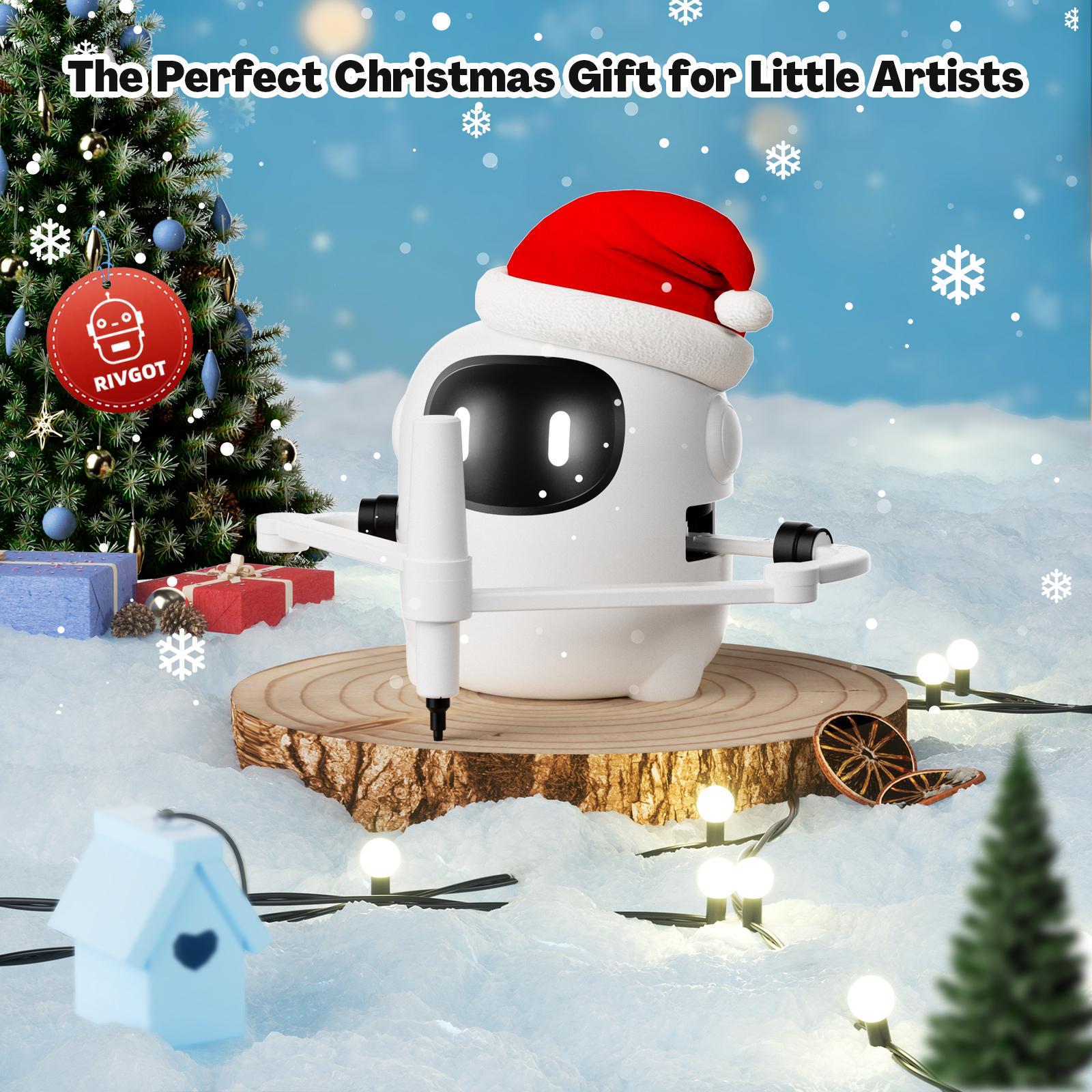 Drawing Robot for Kids with 150 Cards, Voice Interactive Educational Drawing Machine, Montessori Painting Learning Toys for 3 4 5 6 7 8 Year Old Boys Girls Birthday Party