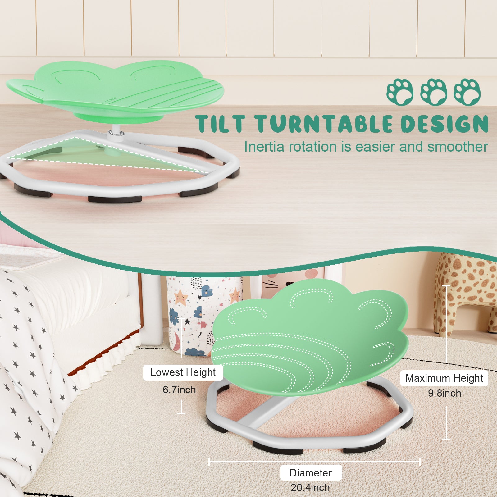 Sensory Swivel Chairs for Kids, Spinning Chair for Autistic Kids, Sit and Spin Sensory Toys, Training Body Coordination, Autism ADHD Chairs Indoor Outdoor Play Equipment