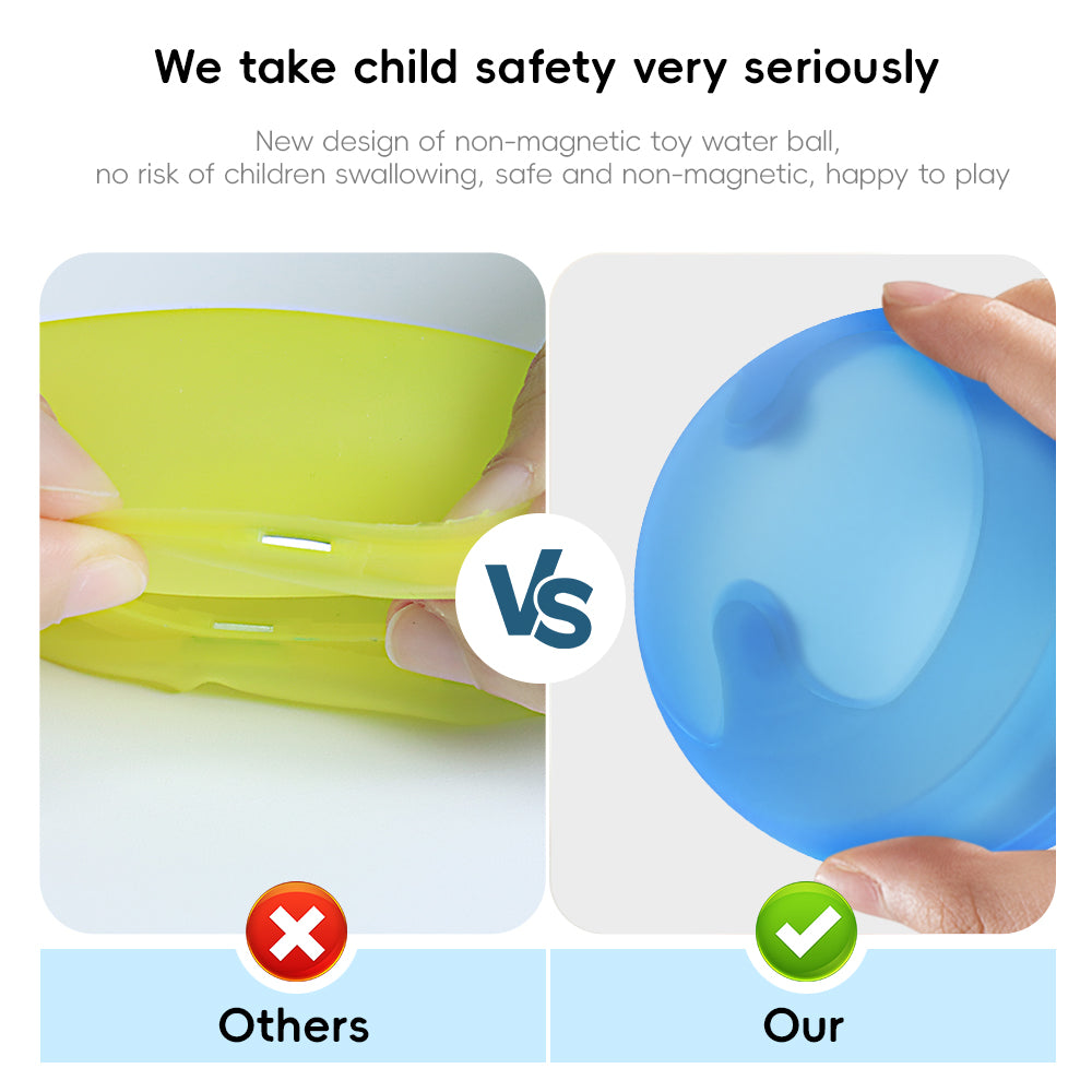 CATCHMEE Reusable & Refillable Magnet-Free Water Balloons with Mesh Bag - Available in 6/12/18/24 Pcs