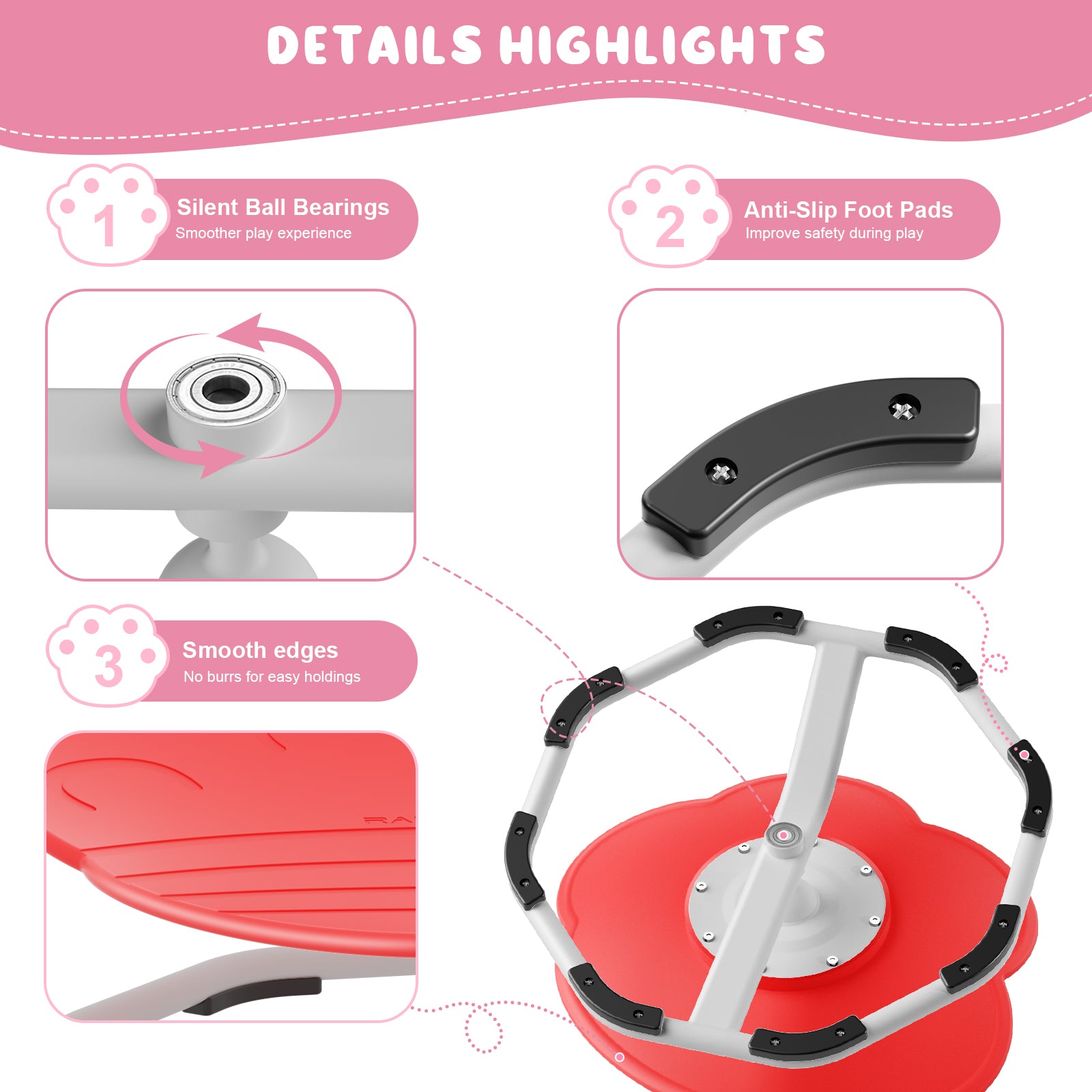 Sensory Swivel Chairs for Kids, Spinning Chair for Autistic Kids, Sit and Spin Sensory Toys, Training Body Coordination, Autism ADHD Chairs Indoor Outdoor Play Equipment