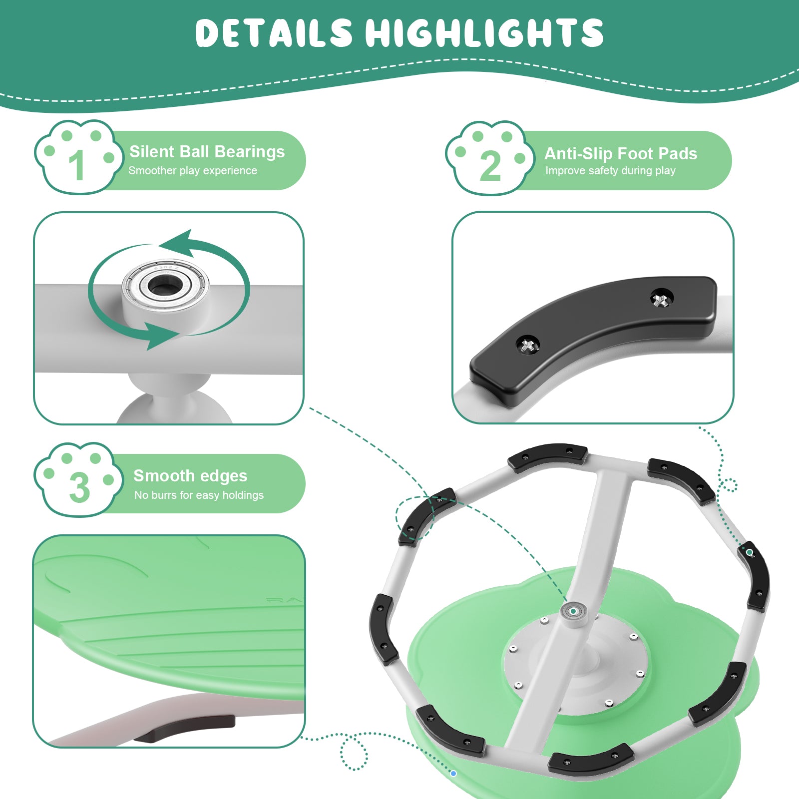 Sensory Swivel Chairs for Kids, Spinning Chair for Autistic Kids, Sit and Spin Sensory Toys, Training Body Coordination, Autism ADHD Chairs Indoor Outdoor Play Equipment
